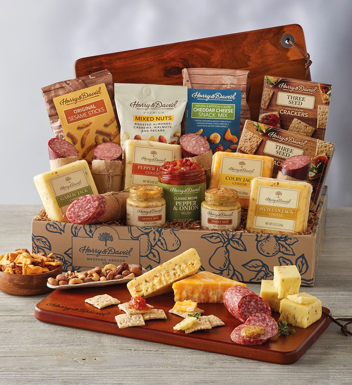 Ultimate Meat and Cheese Gift Box with Acacia Board